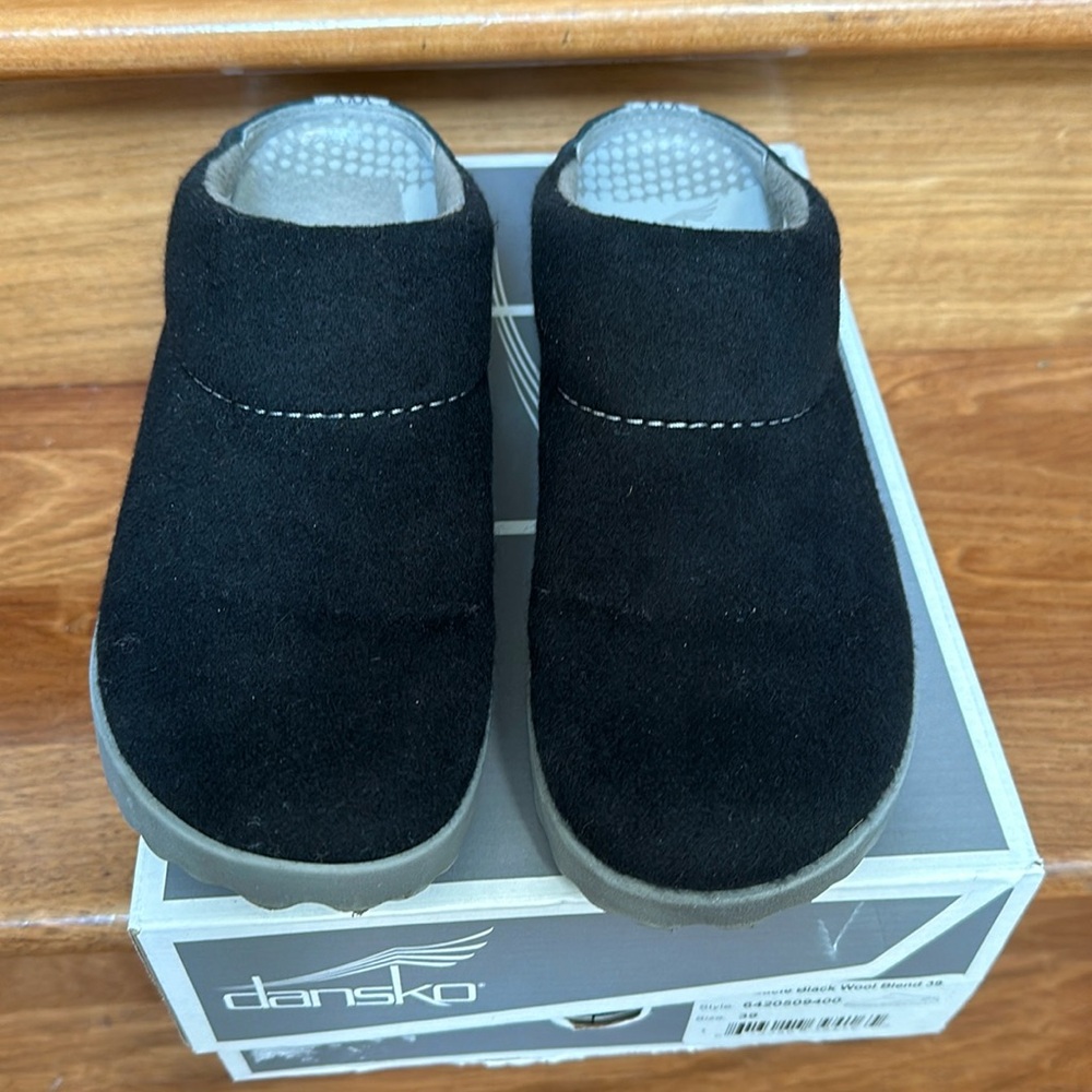 Dansko Lucie Black Wool Clogs